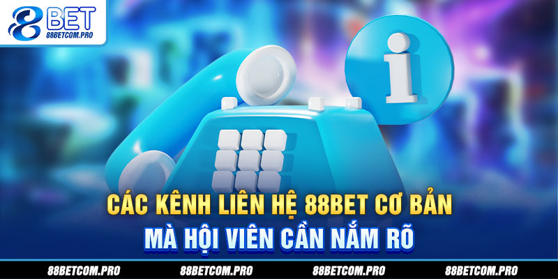 Các kênh liên hệ 88Bet cơ bản mà hội viên cần nắm rõ